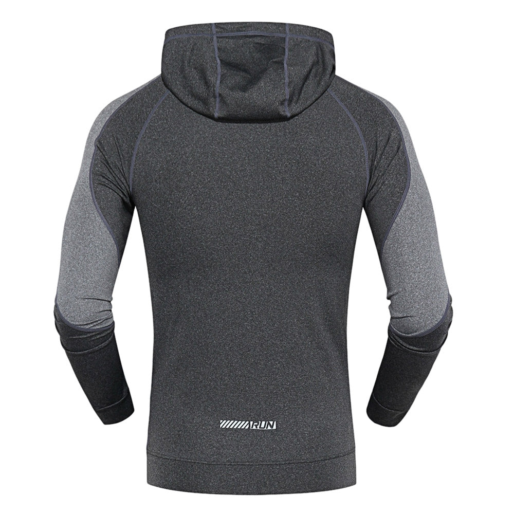 Dominate and stay dry in Hooded Long Sleeve Quick-dry Men Close-fitting Hoodie