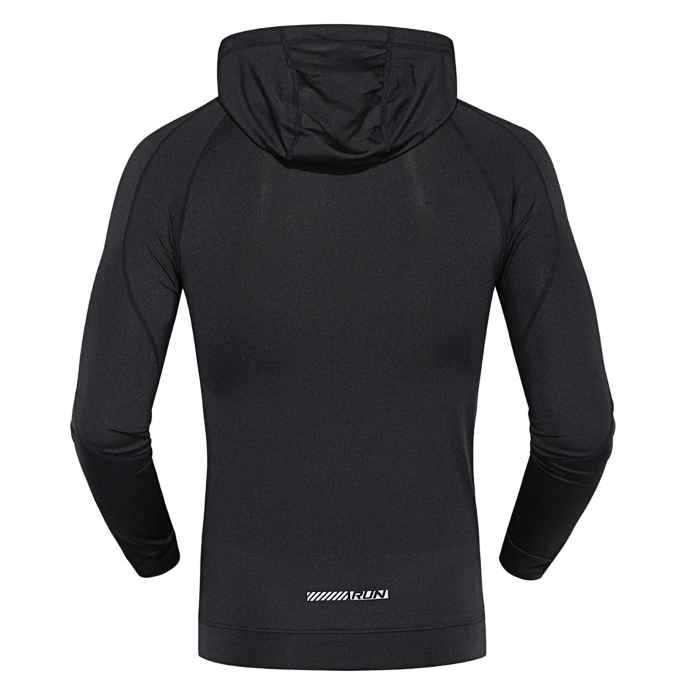 Dominate and stay dry in Hooded Long Sleeve Quick-dry Men Close-fitting Hoodie