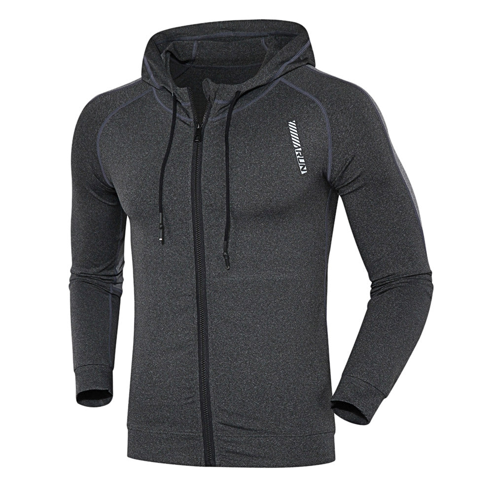 Dominate and stay dry in Hooded Long Sleeve Quick-dry Men Close-fitting Hoodie