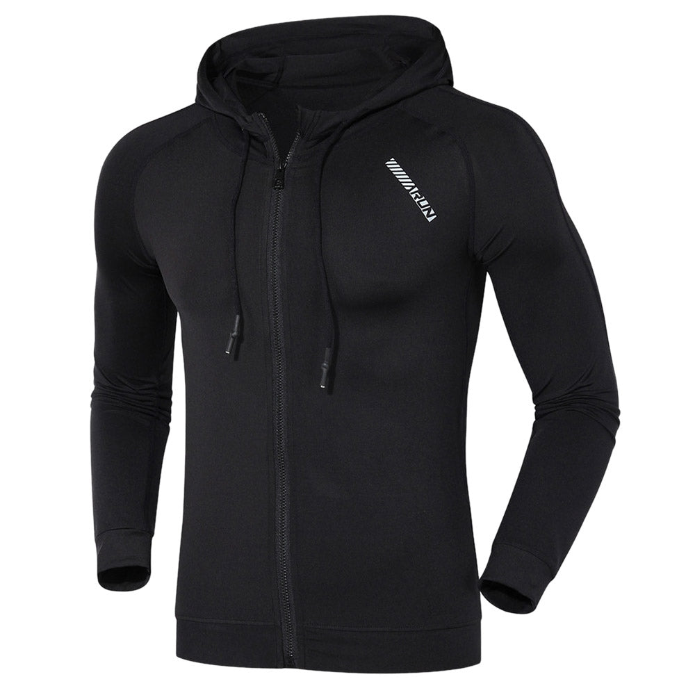 Dominate and stay dry in Hooded Long Sleeve Quick-dry Men Close-fitting Hoodie