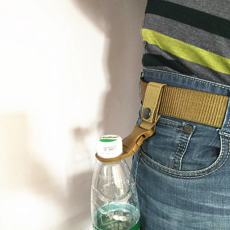 Nylon Molle Webbing Water Bottle Carabiner BeltBackpack Hanger Hook