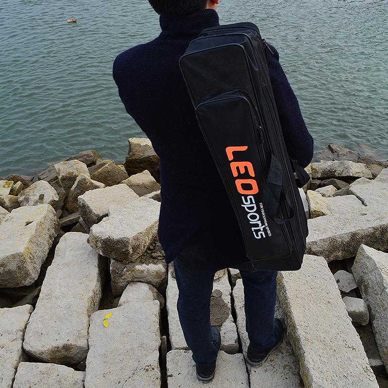 Oxford Cloth Fishing Bag 70cm( 27.9 inches) Double Layer Fishing Rod Bag with Side Zipper